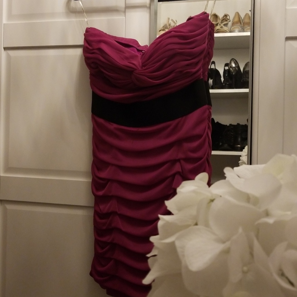 Rouched magenta dress